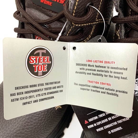 Skechers Work Steel Toe Boots Memory Foam Size 8.5 NWT Workwear Safety - Picture 5 of 13